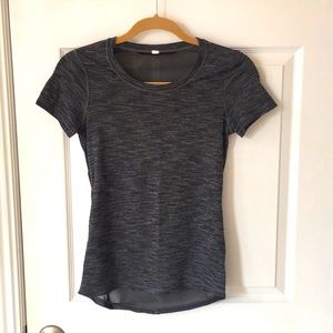 Lululemon Beat The Heat Short Sleeve Heathered Black / Black
